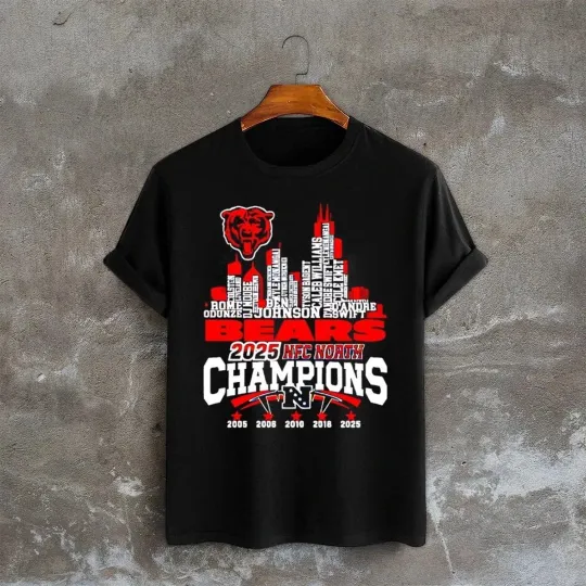Discover Bearss 2025 Norrth Division Champions Skyline Tshirt - Size S - 5XL