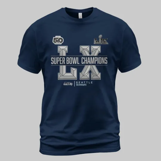 Discover Seahawks - Bow LX Champions TShirt - Size S to 5XL