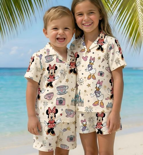 Discover Retro Disney Minnie Daisy Hawaiian Shirt, Vintage Disney Friends Tee, Minnie Mouse & Daisy Duck Tee, Disney Trip Shirt, Best Friend Gift Tee