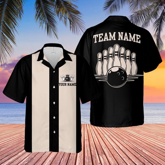 Discover Personalized Bowling Hawaiian Shirt, Retro Team Shirt, Bowler Gift