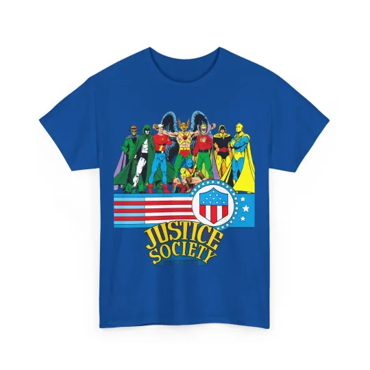 Discover Justice Society T-Shirt - George Perez Art - History of the DC Comics Universe