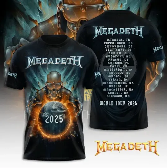 Discover Megadeth Rock Band World Tour 3D T-Shirt