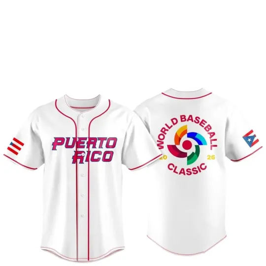Discover 2026 Puerto Rico World Baseball Classic Jersey Print For Fan Gear Multicolor