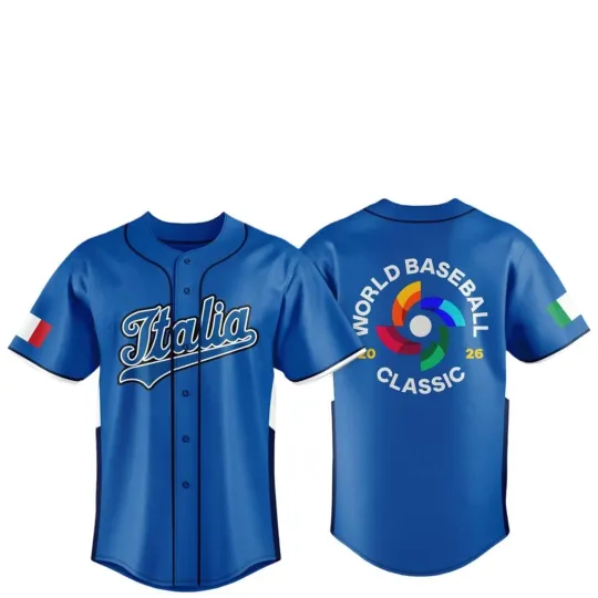 Discover Italy Team 2026 World Baseball Classic Jersey Print For Fan Gear Multicolor