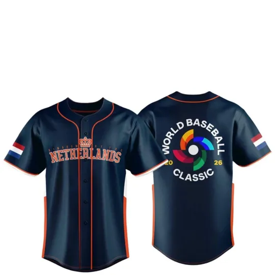 Discover Netherlands Britain Team 2026 World Baseball Classic Jersey Print Multicolor