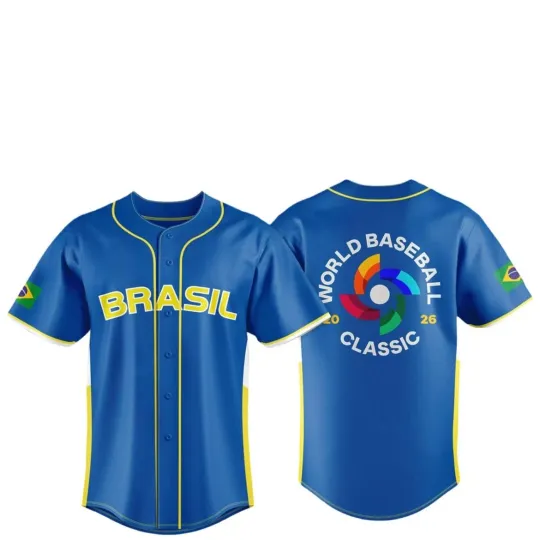 Discover Brasil Team 2026 World Baseball Classic Jersey Print For Fan Gear Multicolor