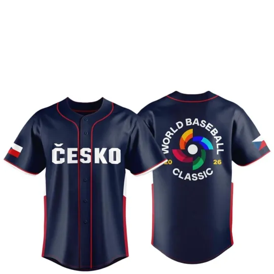Discover Czech Rebublic Team 2026 World Baseball Classic Jersey Print Multicolor