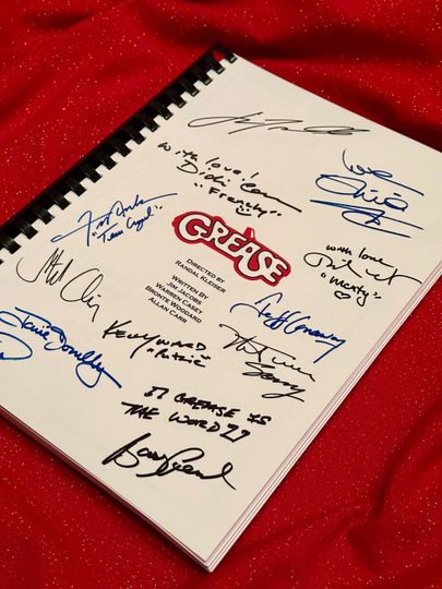 Discover GREASE Signed Movie Notebooks, Valentines Present, Birthday Gift, Movie Gift, Film Script, Valentine gift, Autograph, Autographs