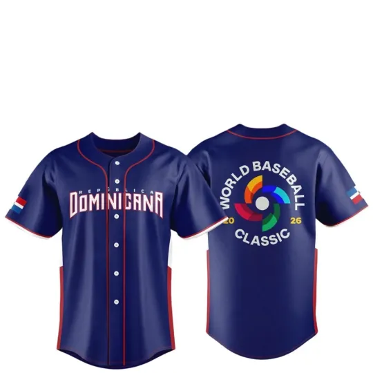 Discover Dominican Rebublic Team 2026 World Baseball Classic Jersey Print Multicolor