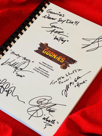 Discover GOONIES Signed Movie Notebooks, screenplay, Birthday Gift, Movie Gift, Film Script, Cinema, Present, Gift idea