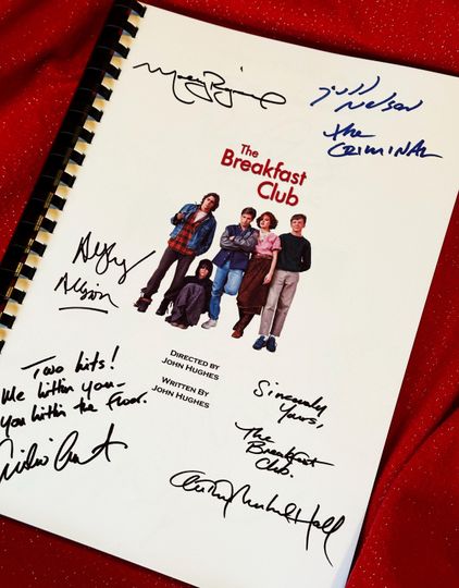Discover THE BREAKFAST CLUB Signed Movie Notebooks, Movie Present, Birthday Gift, Movie Gift, Film Script, Film Present, Movies, 80's, Brat Pack, Brats