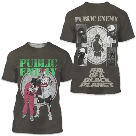 Discover Public Enemy 1990 Fear Of A Black Planet  T-Shirt  3D Size S-5XL MR1001