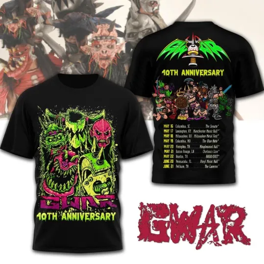 Discover GWAR 40th Anniversary 3D T-Shirt aop SHORT SLEEVE BLACK MOM30