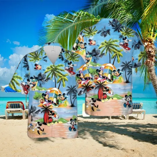 Discover Mickey Mouse Sweet Summer Vacation Hawaiian Shirt for Family