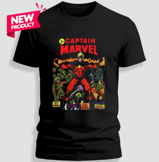 Captain Marvel T-Shirt - Jim Starlin Art - Thanos - Drax the Destroyer - #32