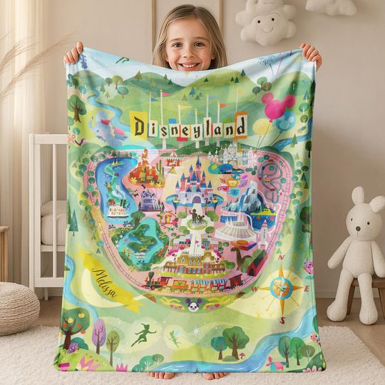 Discover Disney Parks Blankets, Happiest Place On Earth, Magical Castle Blanket, Four Parks Disney World Throw, Magic Kingdom, Epcot Blanket NGYD08