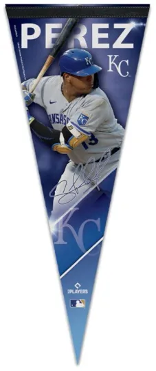 Discover SALVADOR PEREZ Kansas City Royals Signature Premium Felt Collectors PENNANT