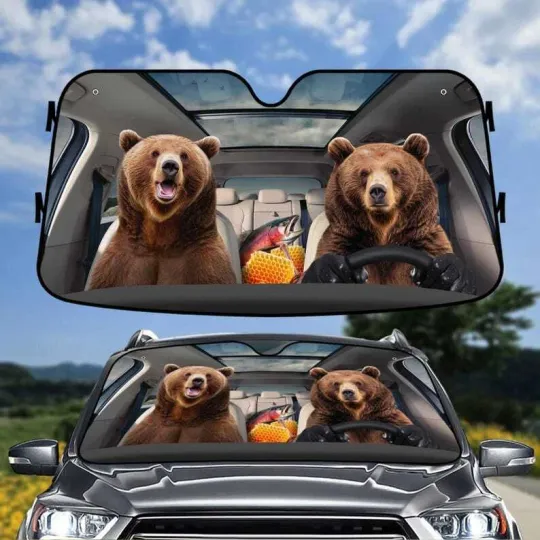 Discover Bear Car Sunshade, Bear Car Decoration, Bear Car Windshield
