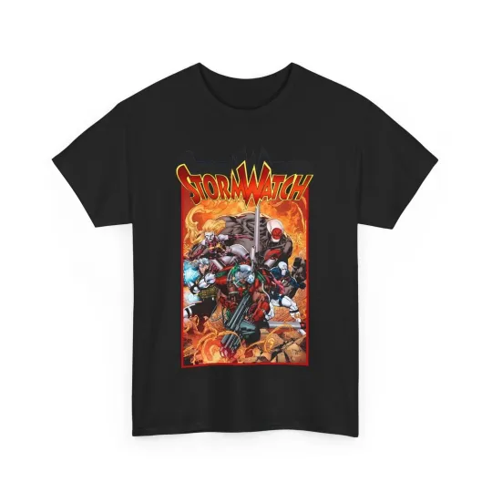 Discover Stormwatch T-Shirt - Jim Lee Art Art - Battalion, Diva, Fuji - Wildstorm/DC