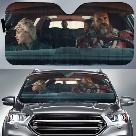 Discover Yelena Belova Red Guardian Car Sun Shade, Thunderbolts Movie Windshield Cover