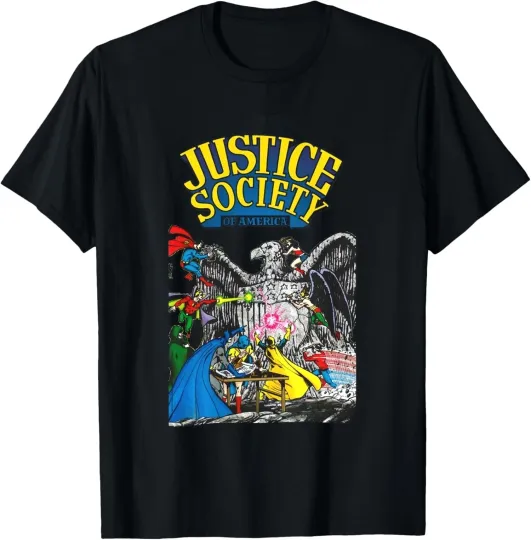 Discover Justice Society T-Shirt - George Perez Art - Dr Fate, Atom, Spectre - DC Comics