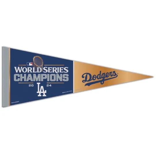Discover 2024 World Series Champions Los Angeles Dodgers Premium Triangle Pennant