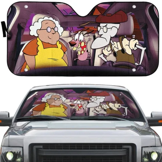 Discover Courage The Cowardly Dog Car Auto Sunshade