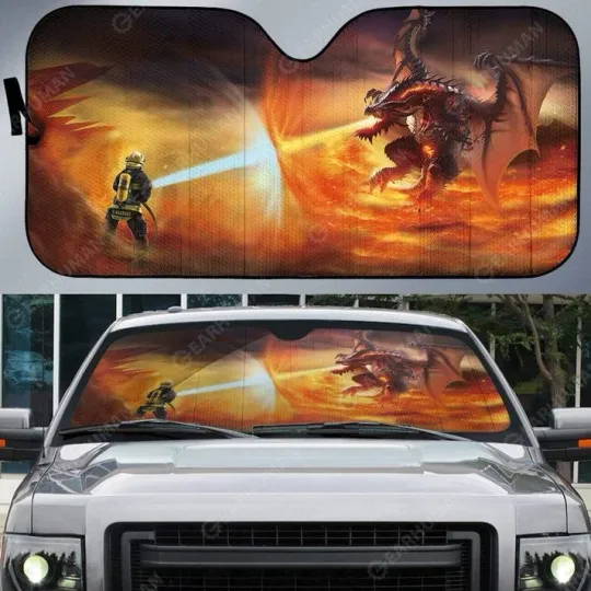 Discover Firefighter Car Auto Sunshade