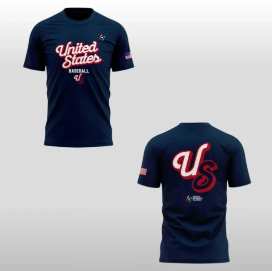 Discover USA Baseball Team 2026 World Baseball Classic Navy & White Shirt