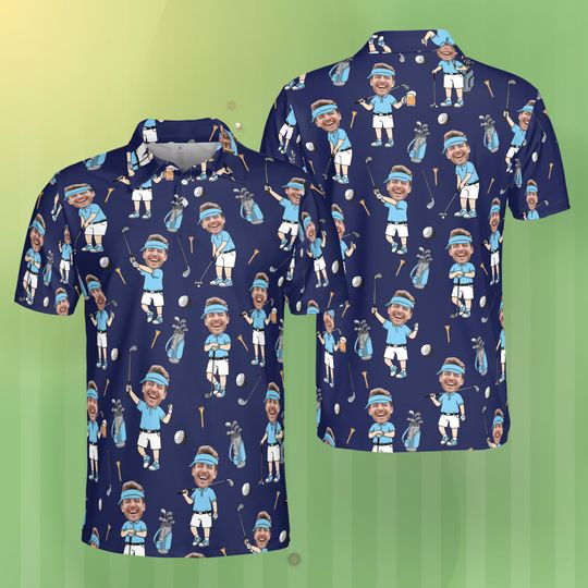 Discover Custom Face Golf Polo Shirt for Men and Women, Funny Photo Sleeveless Golf Shirt, Golfing Life Gift