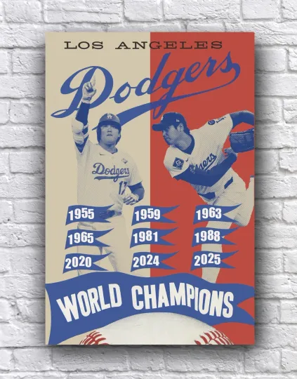 Discover Los Angeles Dodgers 2025 Back to Shohei Ohtani World Series Champions Poster