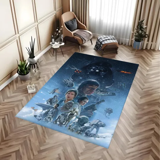 Discover Retro Pop Culture Area Rug - Rock Music & Sci-Fi Galaxy Style Home Decor