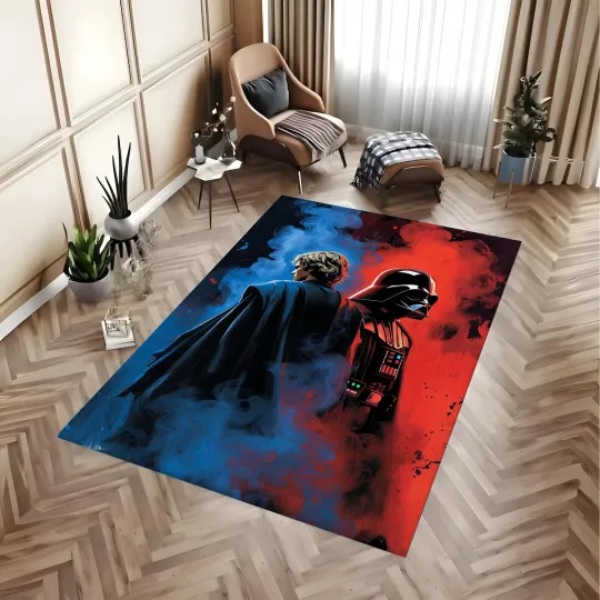 Discover Sci-Fi Galactic Hero Area Rug - Epic Space Warrior Style Home Decor