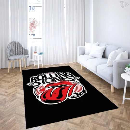 Discover Retro Pop Art Red Lips Area Rug - Rock and Roll Music Home Decor