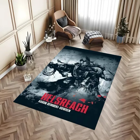 Discover Eternal Crusader Area Carpet - Dark Fantasy Knight with Chains Decor