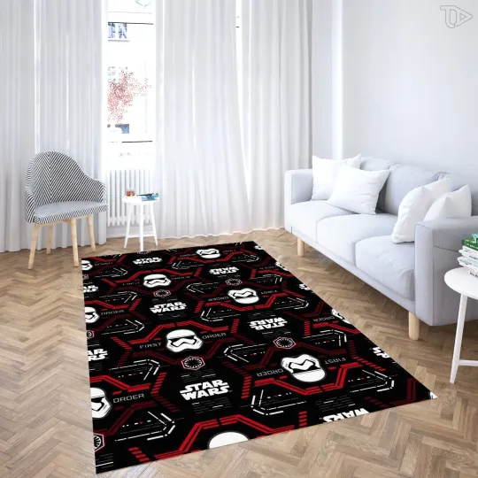 Discover First Order Stormtrooper Pattern Rug - Tech Style Galactic Empire Floor Art