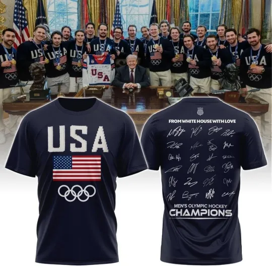 Discover USA Men’s Hockey White House Love Edition T-Shirt