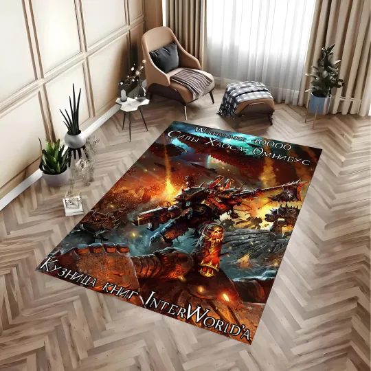 Discover Chaos Space Marine Battle Rug - Grimdark Future Warrior Area Carpet