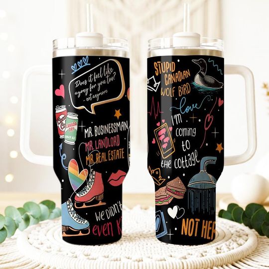 Discover Hollanov Hockey Love Tumbler 40oz  Heated Rivalry Romance Coffee Cup, LGBT+ Hockey Fan Gift, Enemies to Lovers, Hollanov Cup