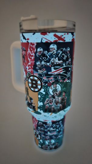 Discover New England Sports Teams Mash Up Glow In the Dark Blue 40oz Tumbler