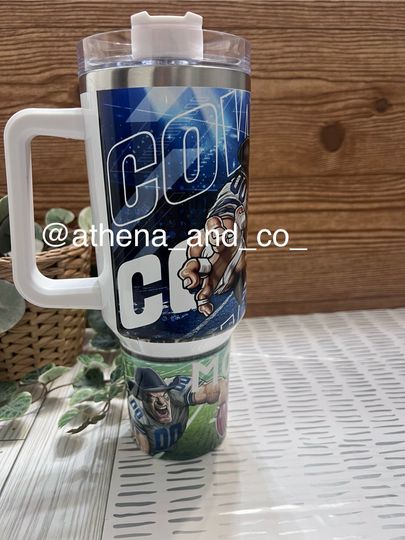 Discover American Football tumbler | 40 oz tumbler with handle | 40 oz tumbler| travel mug |Football 40 oz