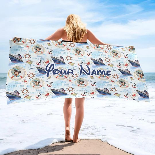 Discover Personalized  Disney Cruise Beach Towel for Kids & Adults,Family Vacation Gift, Group Trip Cruise Ship Towel