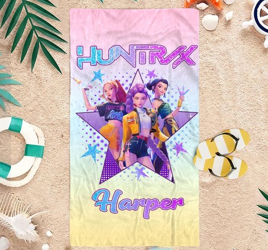 Discover Personalized Huntrix Demon Girl Kpop Towel,Beach Days Pool Parties,Thoughtful Gift for Kpop Fans of All Ages,Summer Vacation