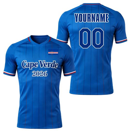 Discover Custom Kids Youths Mens Womens Cape Verde 2026 Cup T Shirts Soccer Jersey For Fans