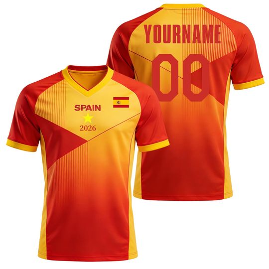 Discover Custom Kids Youths Mens Womens Spain 2026 Cup T Shirts Soccer Jersey For Fans