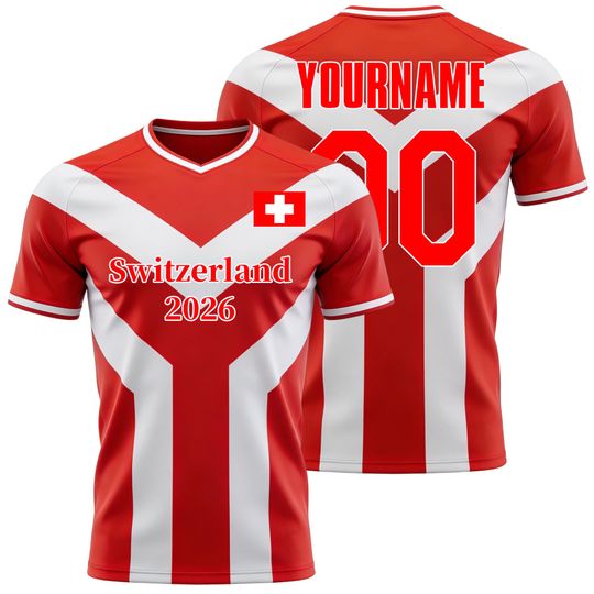 Discover Custom Kids Youths Mens Womens Switzerland 2026 Cup T Shirts Soccer Jersey For Fans