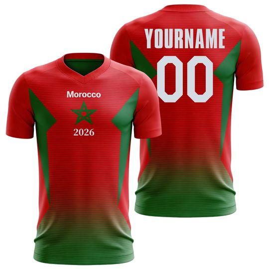 Discover Custom Kids Youths Mens Womens Morocco 2026 Cup T Shirts Soccer Jersey For Fans