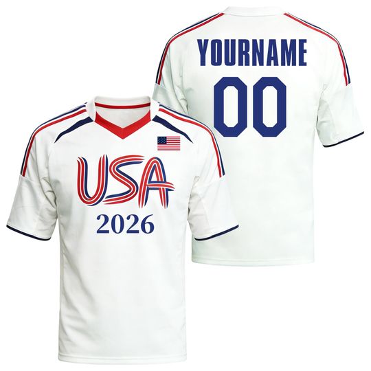 Discover Custom Kids Youths Mens Womens USA 2026 Cup T Shirts Soccer Jersey For Fans