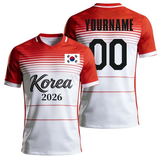 Discover Custom Kids Youths Mens Womens Korea 2026 Cup T Shirts Soccer Jersey For Fans