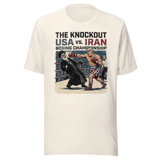 Discover USA vs Iran Boxing Satire Knockout Political Tee